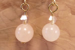 Rose Quartz and Swarovski Crystal Earrings