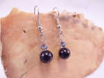 Blue Goldstone and Swarovski Crystal Earrings