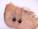 Blue Goldstone and Swarovski Crystal Earrings