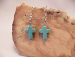 Turquoise Howlite Cross Earrings