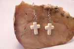 White Howlite Cross Earrings