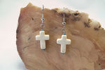 White Howlite Cross Earrings