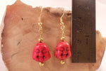 Red Howlite Buddha Earrings