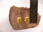Yellow Howlite Buddha Earrings