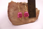 Hot Pink Howlite Buddha Earrings