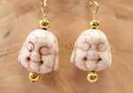 White Howlite Buddha Earrings