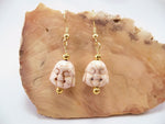 White Howlite Buddha Earrings
