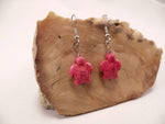 Hot Pink Howlite Turtle Earrings