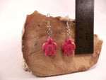 Hot Pink Howlite Turtle Earrings
