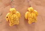 Yellow Howlite Turtle Earrings