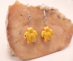Yellow Howlite Turtle Earrings