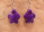 Purple Howlite Turtle Earrings