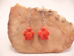 Orange Howlite Turtle Earrings
