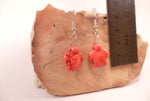 Orange Howlite Turtle Earrings