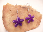 Purple Howlite Starfish Earrings