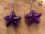 Purple Howlite Starfish Earrings