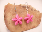 Hot Pink Howlite Starfish Earrings