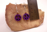 Purple Peace Sign Earrings