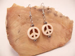 White Peace Sign Earrings