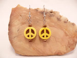 Yellow Peace Sign Earrings