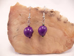 Purple Howlite Skull Earrings
