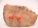Orange Howlite Skull Earrings