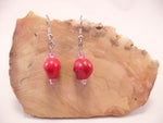 Red Howlite Skull Earrings