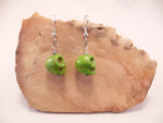 Lime Green Howlite Skull Earrings