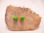 Lime Green Howlite Skull Earrings