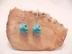 Turquoise Howlite Skull Earrings