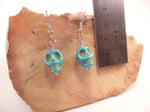 Turquoise Howlite Skull Earrings