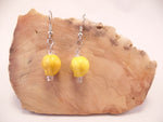 Yellow Howlite Skull Earrings