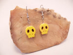 Yellow Flat Skull Earrings