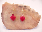 Jade Heart and Swarovski Crystal Earrings