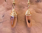 Carnelian Wire-wrapped Dagger Earrings