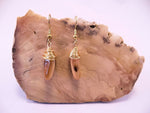 Carnelian Wire-wrapped Dagger Earrings