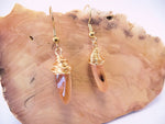 Carnelian Wire-wrapped Dagger Earrings