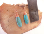 Turquoise Magnesite Wire-wrapped Teardrop Earrings