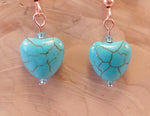 Turquoise Magnesite Heart Earrings