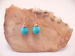 Turquoise Magnesite Wire-wrapped Teardrop Earrings