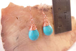 Turquoise Magnesite Wire-wrapped Teardrop Earrings