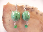 Light Green Ceramic Owl Post Earrings