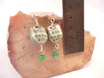 Light Green Ceramic Owl Post Earrings