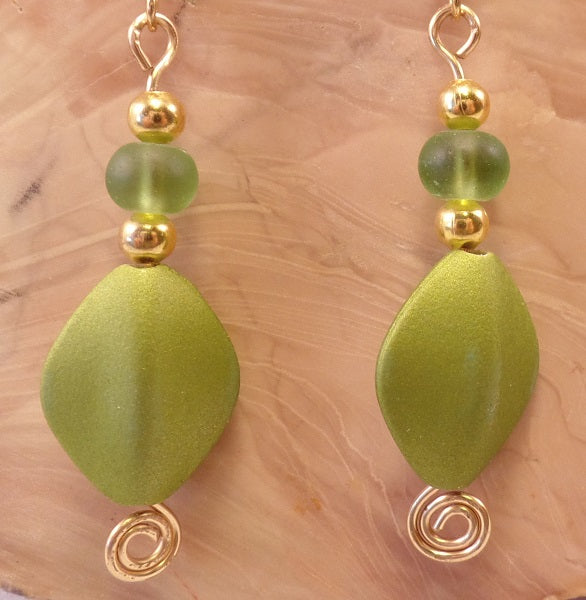 Lime Green Mermaid Earrings