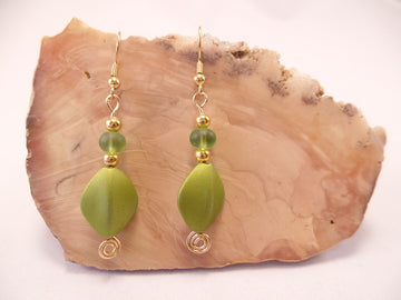 Lime Green Mermaid Earrings