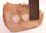 Pink Frosted Glass Heart and Swarovski Crystal Earrings