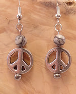 Tibetan Silver and Black Picasso Jasper Earrings